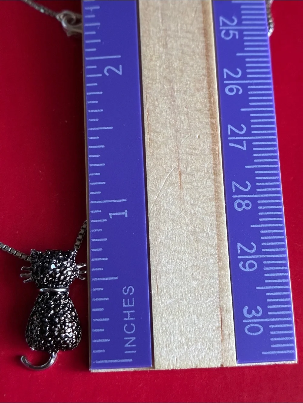 925 Silver Necklace,Black Crystal Cat Pendant Necklace - Women's Jewelry 17”