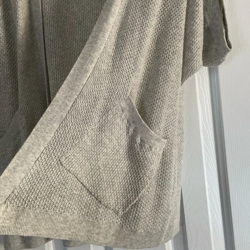 Angel of the North Light Gray Cotton Open Cardigan Cozy Lightweight Sweater knit
