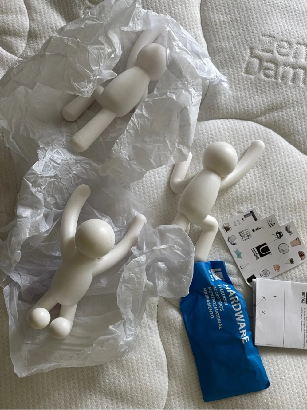 UMBRAWhite Wall-Climbing Buddy Hook Trio - Decorative Hanging Figures NEW