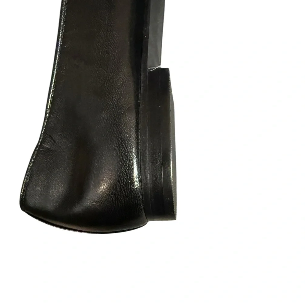 Tory Burch Glossy Black Flats with Bow Detail 9M
