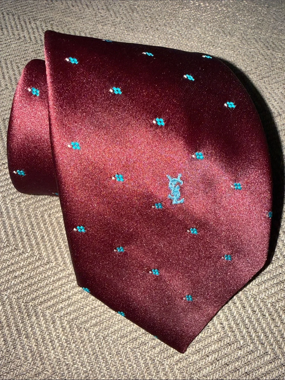 Yves Saint Laurent Vintage Burgundy Tie