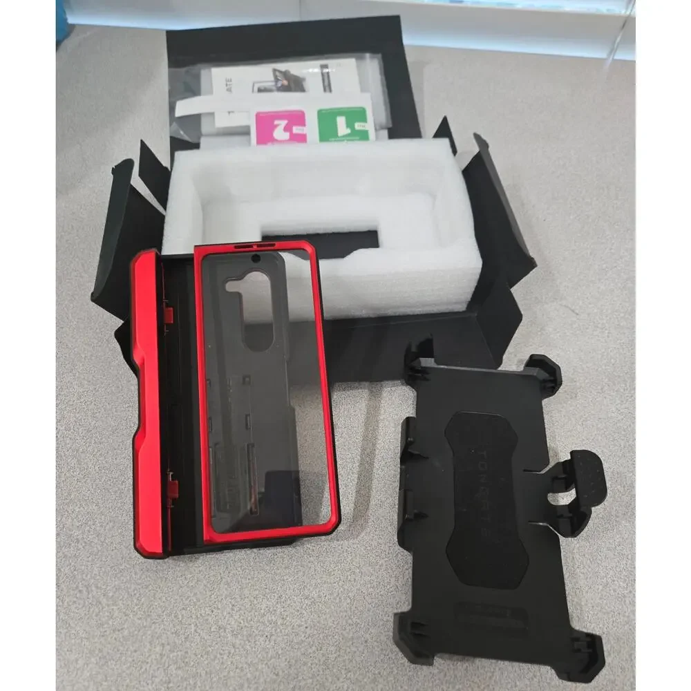 TONGATE Red Samsung Galaxy Z Fold 5 Case S Pen Slot Hinge Protection Full-Body