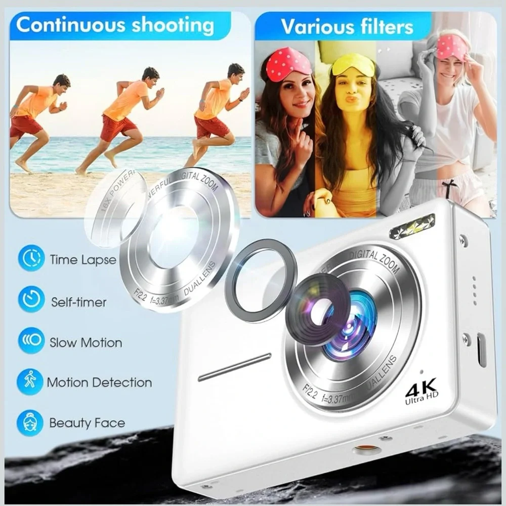 4K Ultra HD Digital Camera - White