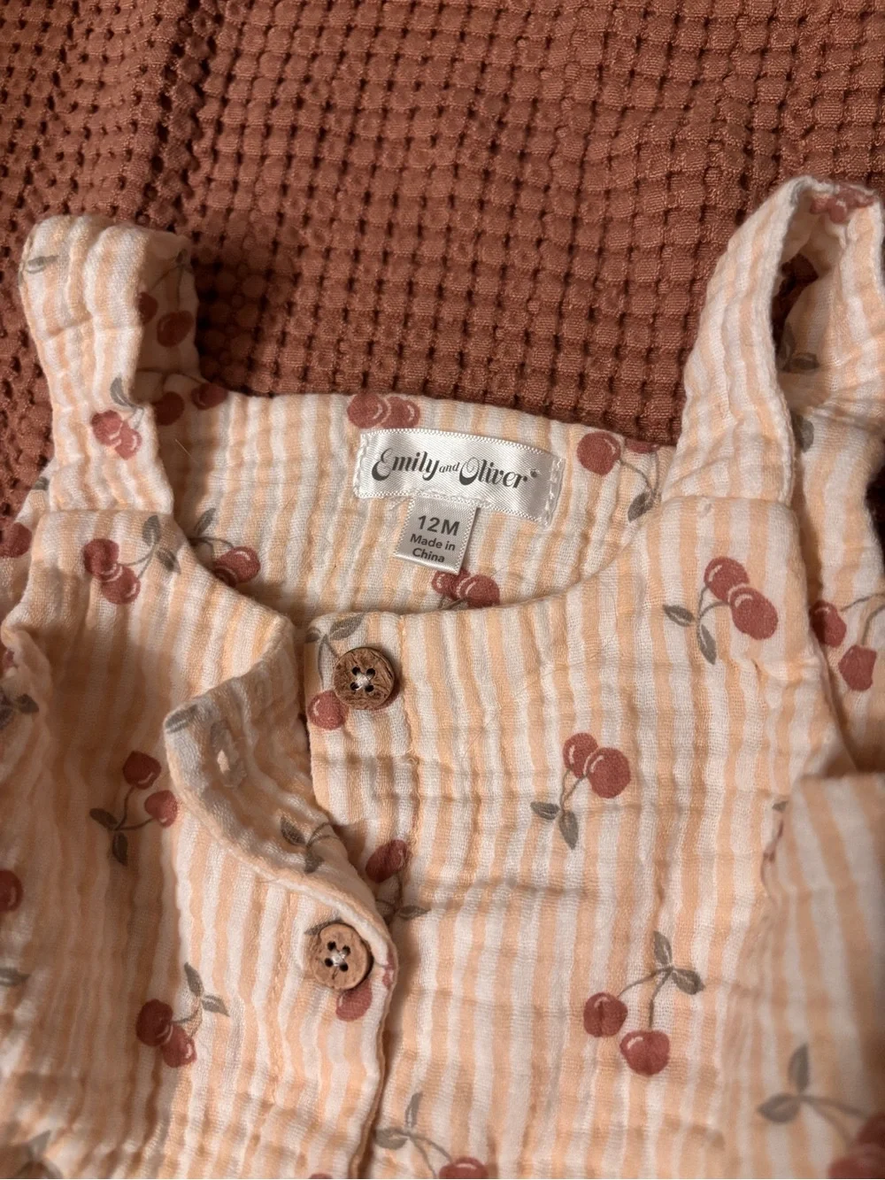 Cherry Print Baby Ruffle matching set