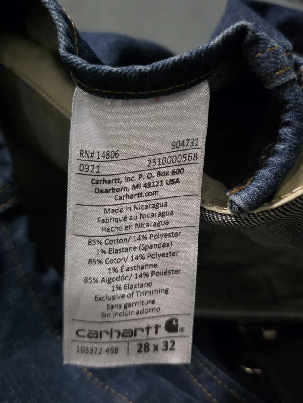 Carhartt Mens Rugged Flex Denim Bib Overalls Double Knee 103322 Size 28x31