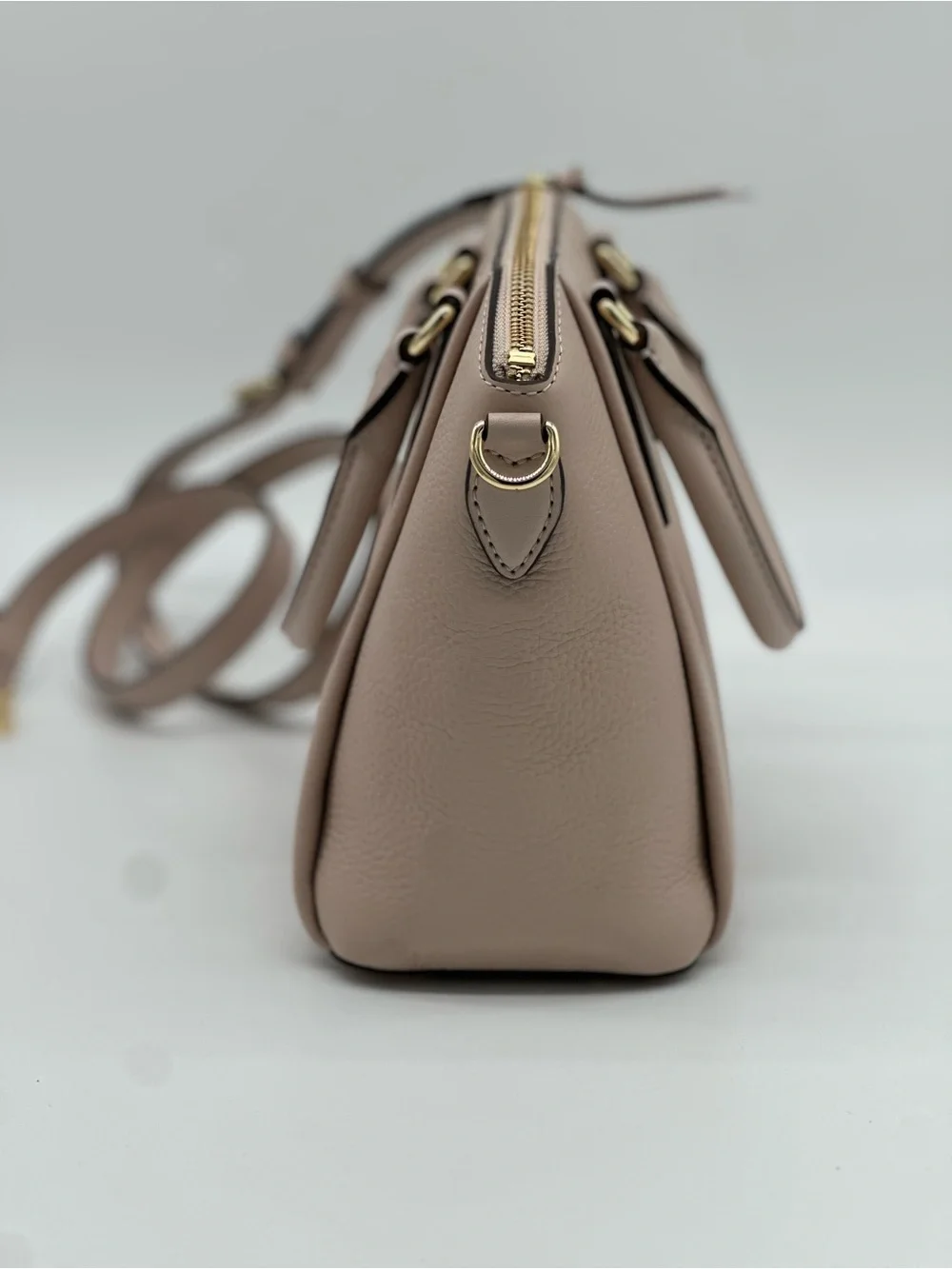 Michael Kors Pink Leather Satchel with Gold Hardware