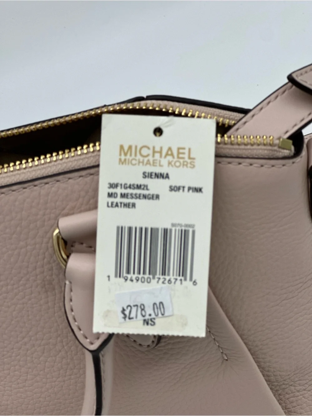 Michael Kors Pink Leather Satchel with Gold Hardware