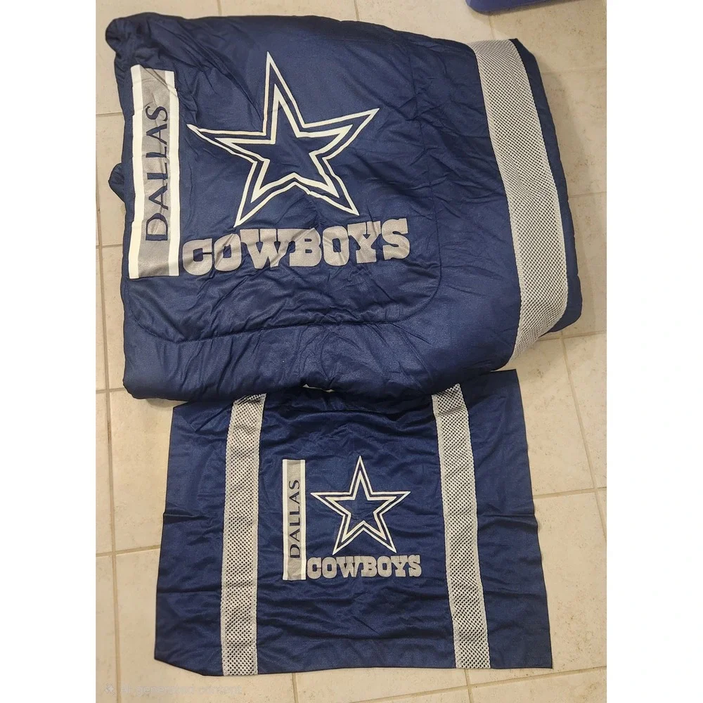 Dallas Cowboys NFL Full Queen Comforter Set Sports Coverage Navy Blue Bedding