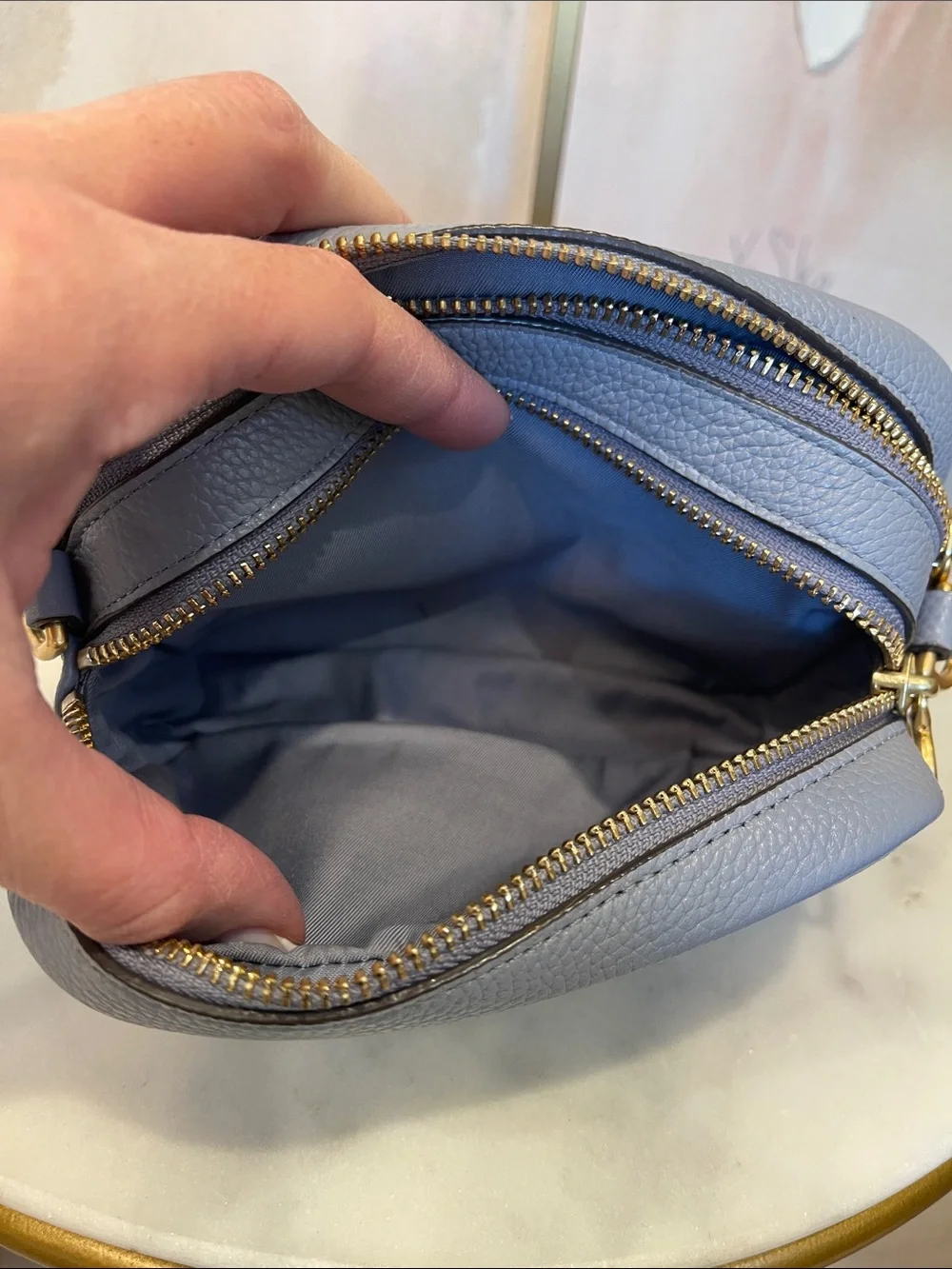 Tory Burch Perry Bombe Crossbody Bag in Bay Gray
