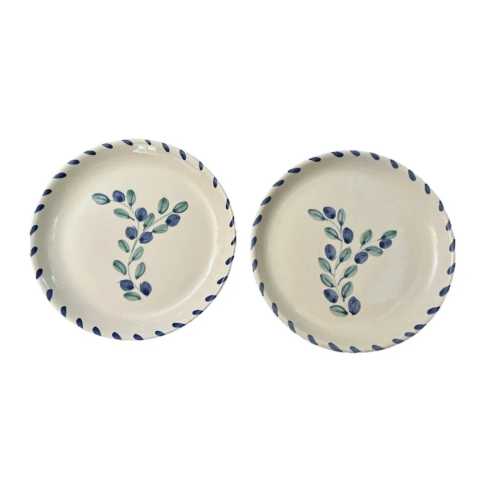 Pottery Barn Grape Vine Salad Plates Set Of 2 Made In Italy 8
