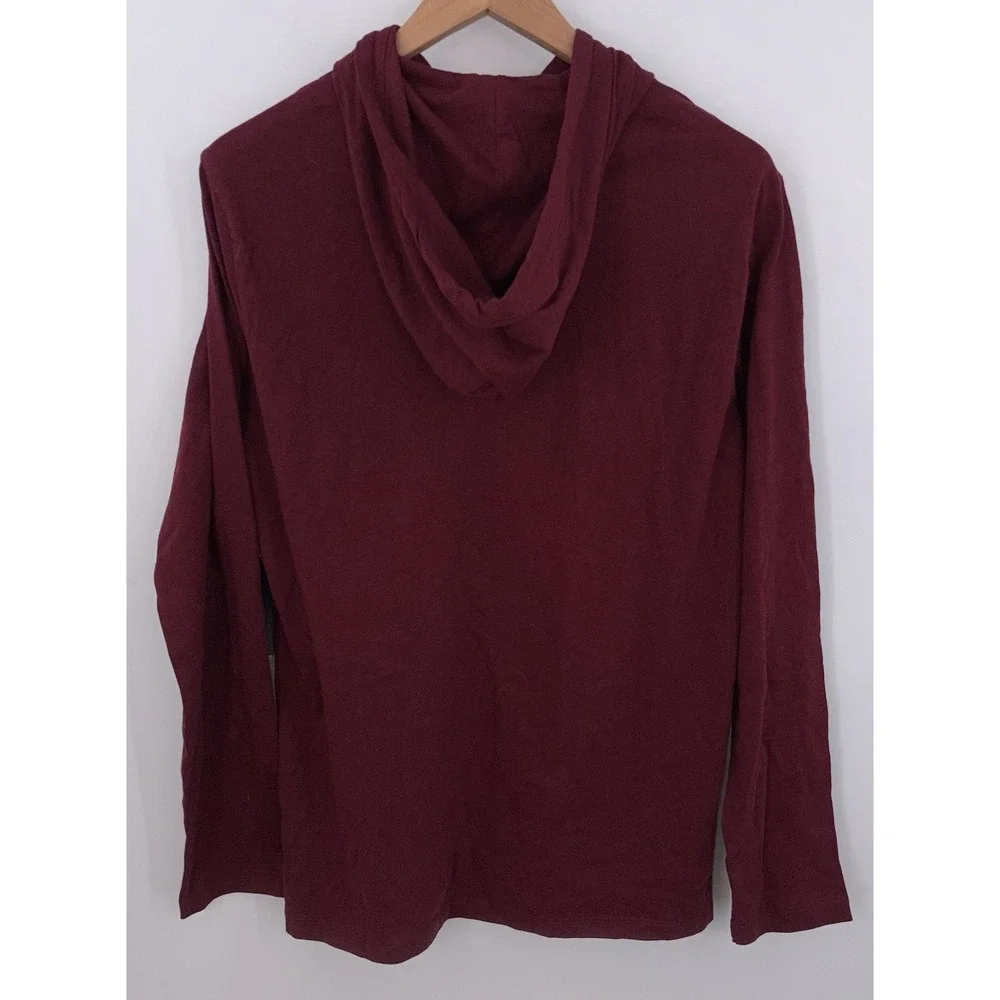 Polo Ralph Lauren Hoodie Shirt‎ Mens Medium Long Sleeve Pullover Burgundy New