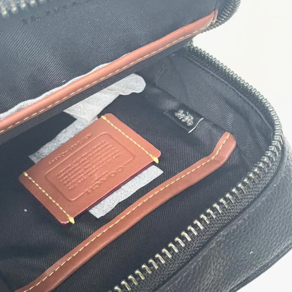Coach Gotham Sling Pack 13 Black Pebbled Leather CR849 Bag