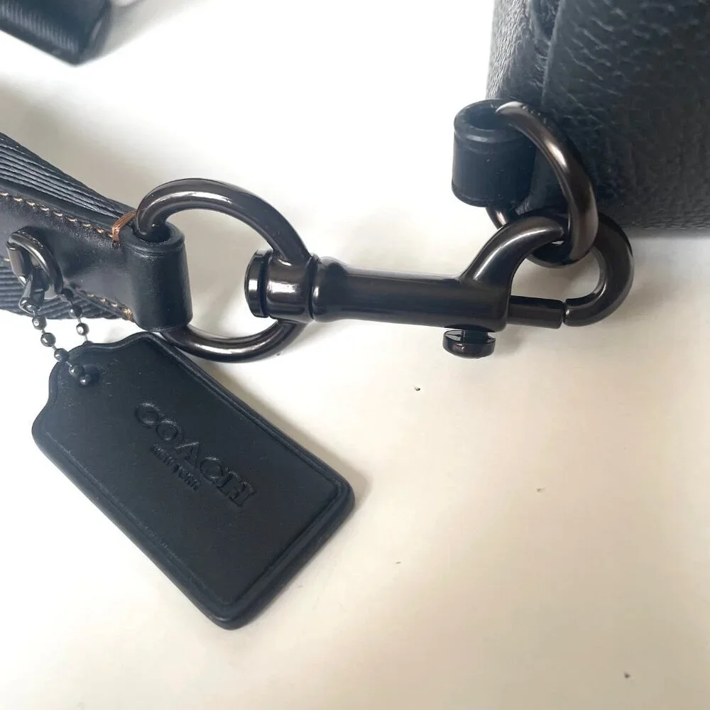 Coach Gotham Sling Pack 13 Black Pebbled Leather CR849 Bag