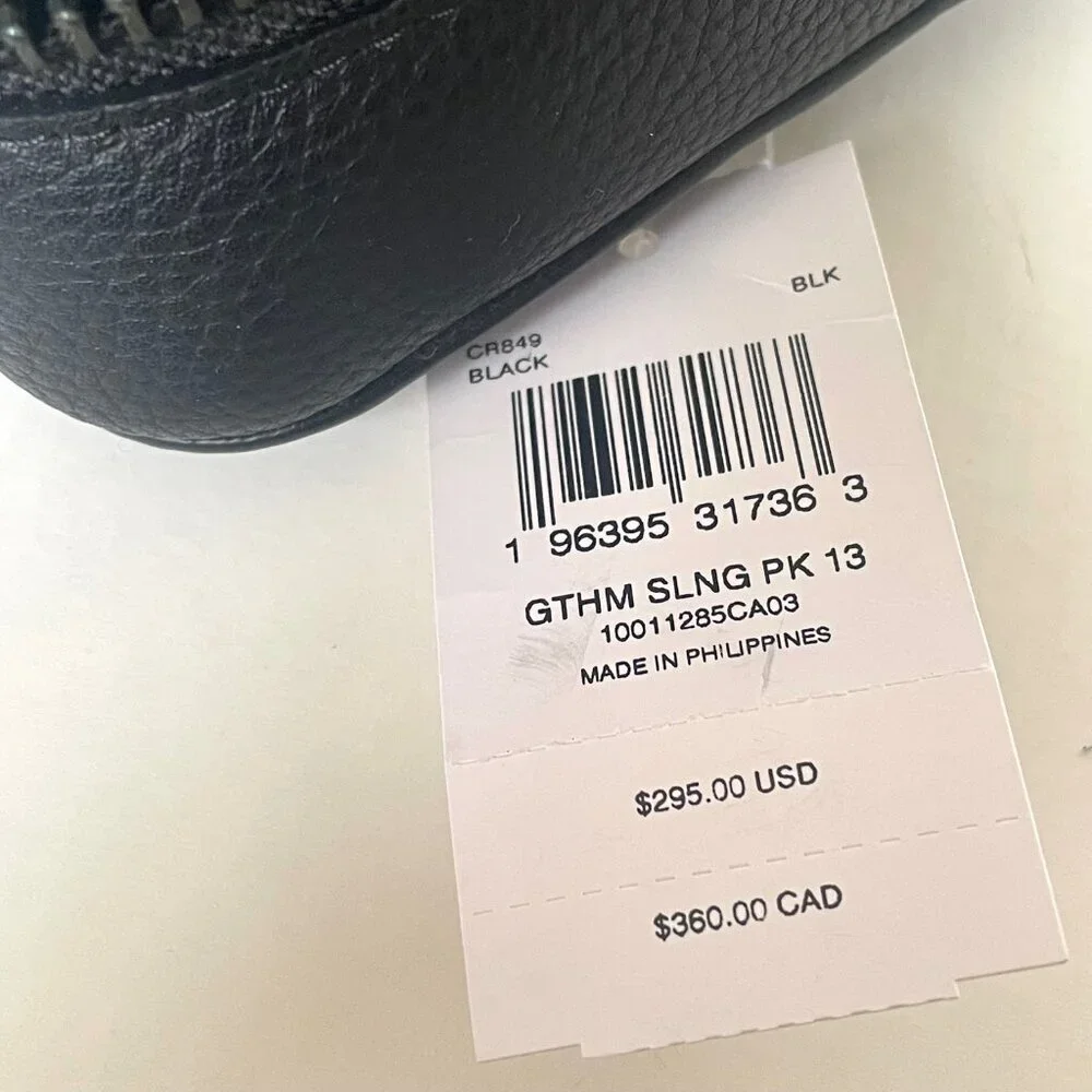 Coach Gotham Sling Pack 13 Black Pebbled Leather CR849 Bag