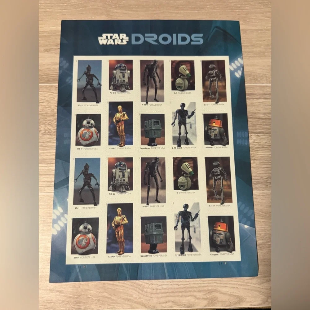 20 Star Wars Droids Forever Postage Stamps