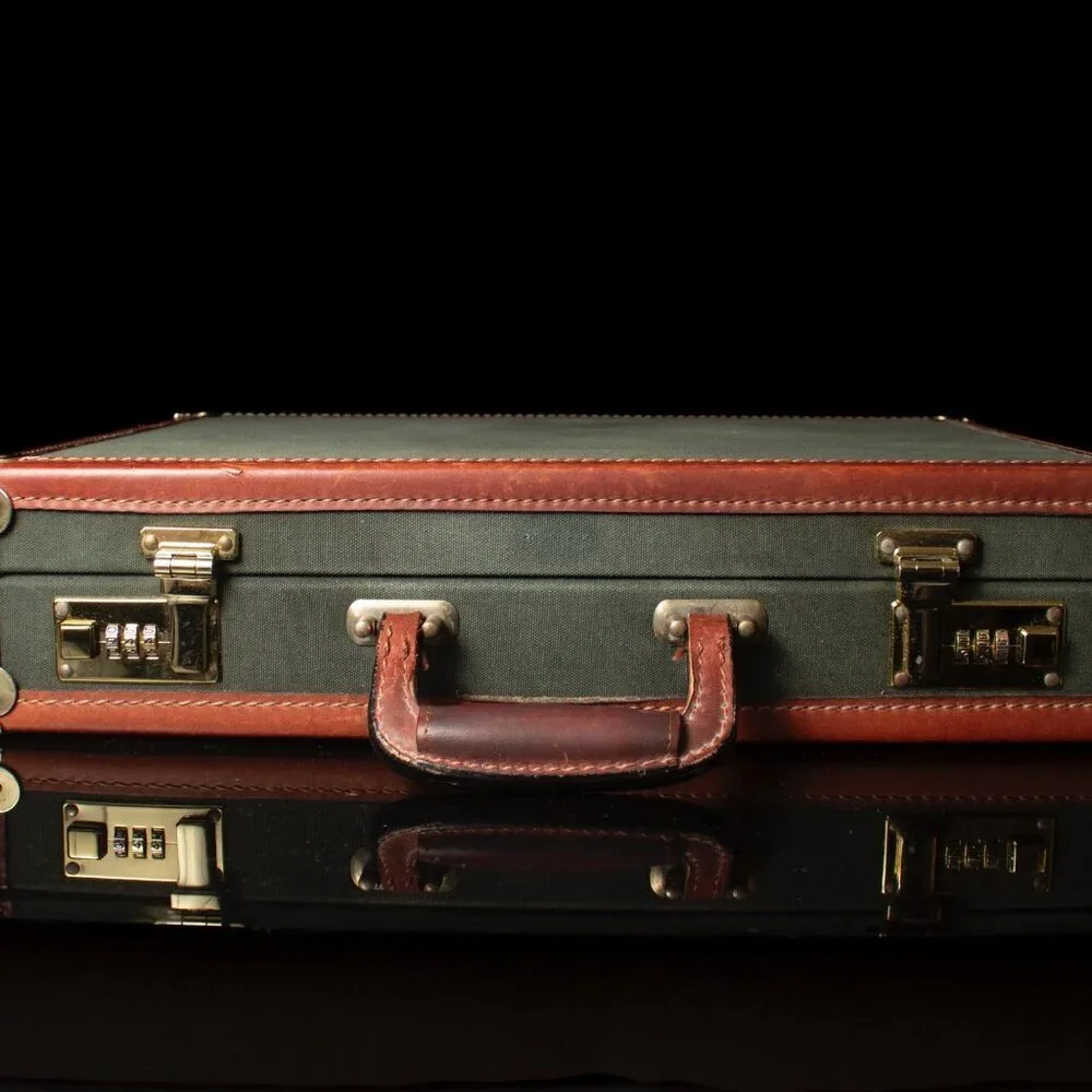 Vintage Orvis Battenkill Leather & Canvas Briefcase With Combination Locks