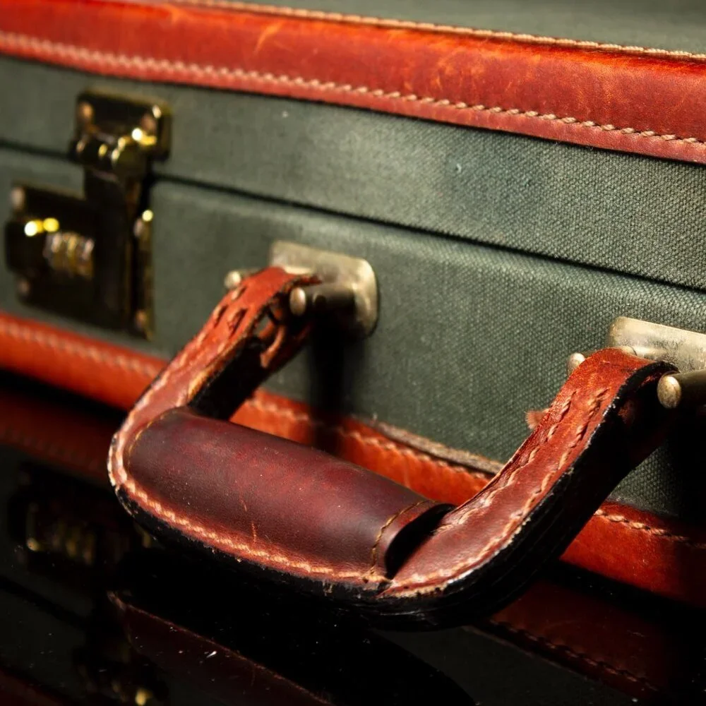 Vintage Orvis Battenkill Leather & Canvas Briefcase With Combination Locks