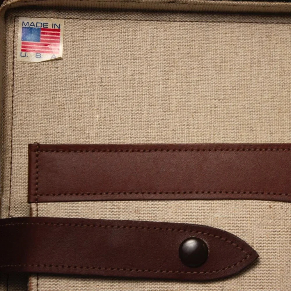 Vintage Orvis Battenkill Leather & Canvas Briefcase With Combination Locks