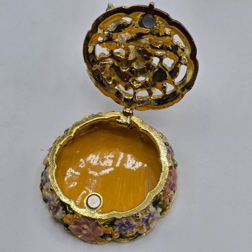 Hummingbird Trinket Box Enamel Jeweled Decorative Keepsake Storage‎ Holder
