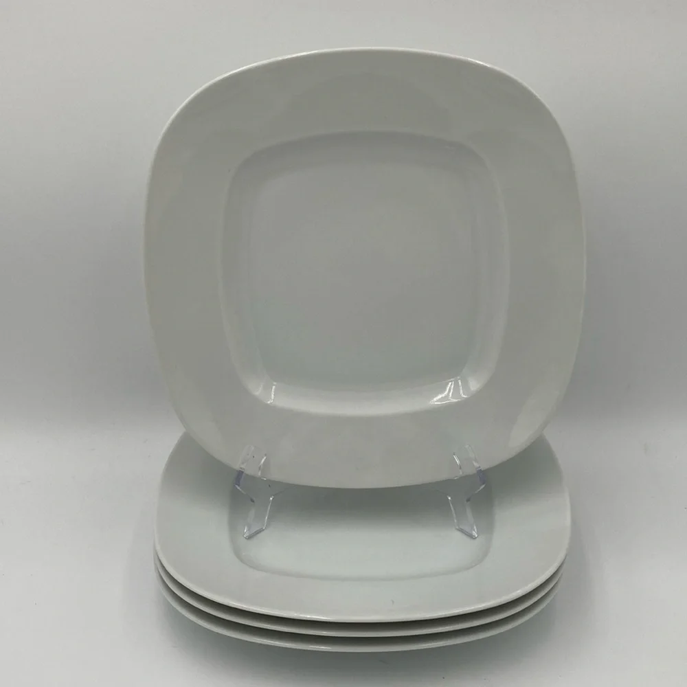 (4) Crate and Barrel White Square Plates