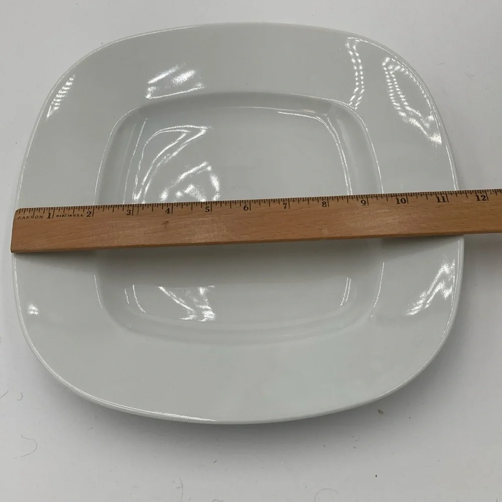 (4) Crate and Barrel White Square Plates