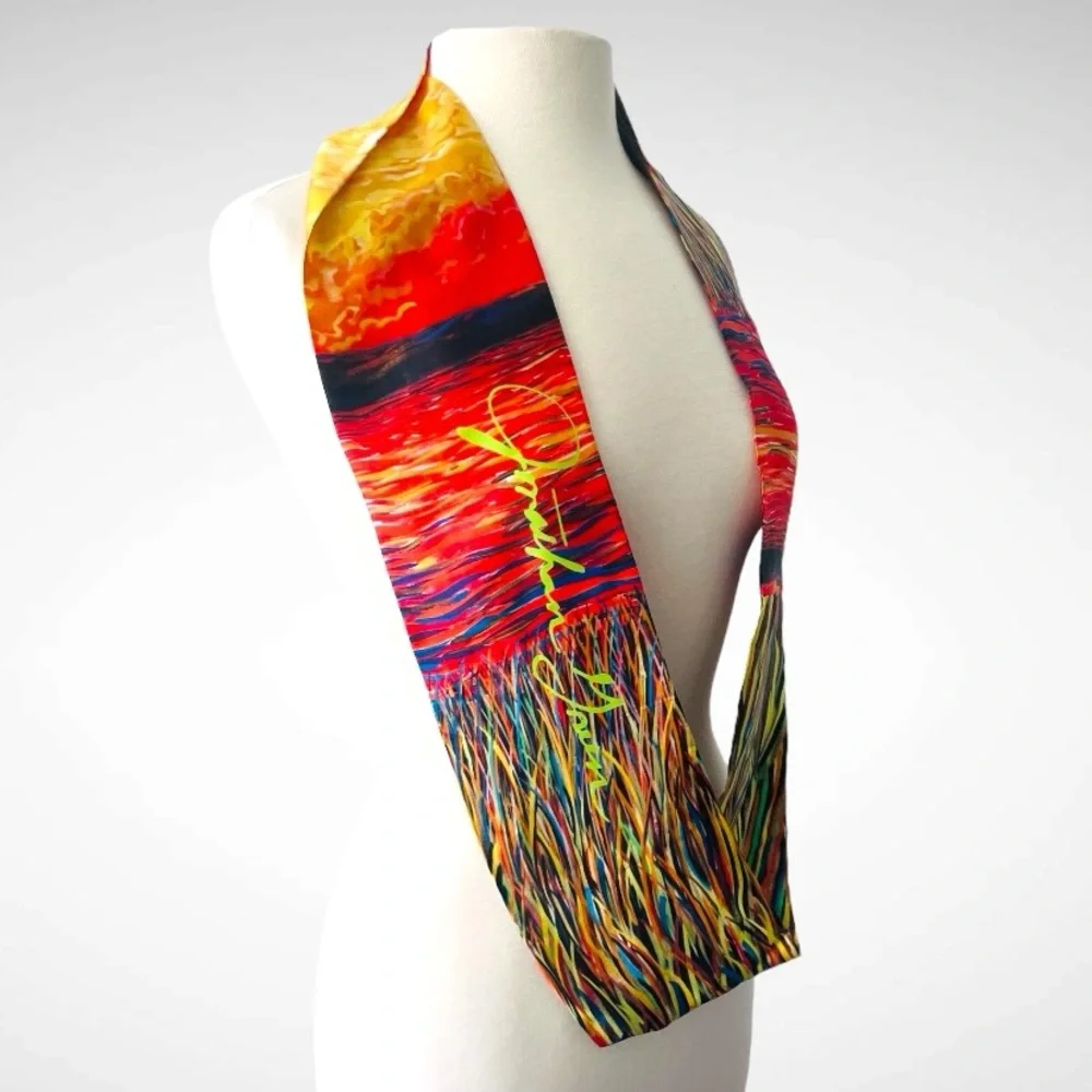 New! JONATHAN GREEN Infinity Silk SIGNED Scarf