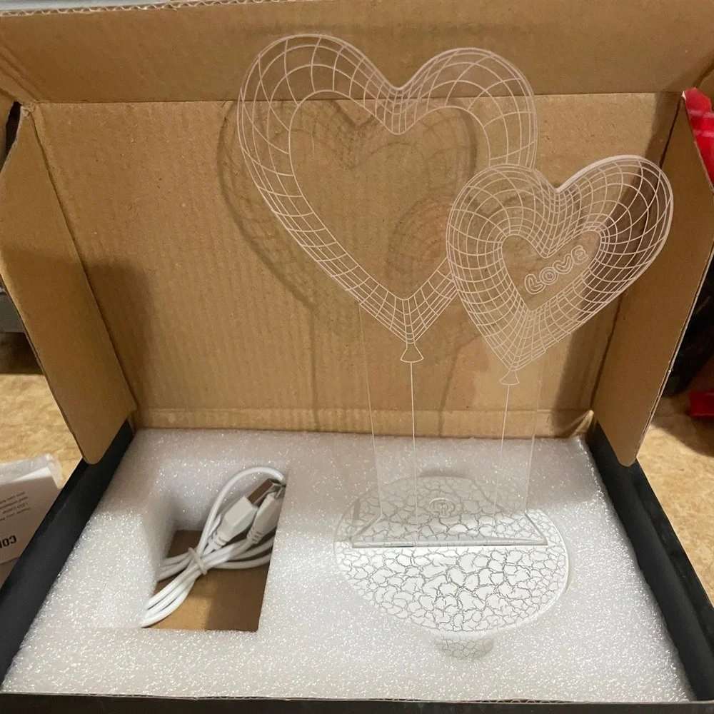 Heart-Shaped LED Light Decor with Love Design