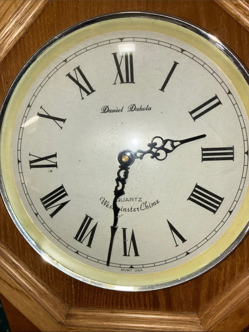 Oak Wall Clock with White Dial by Daniel Dakota