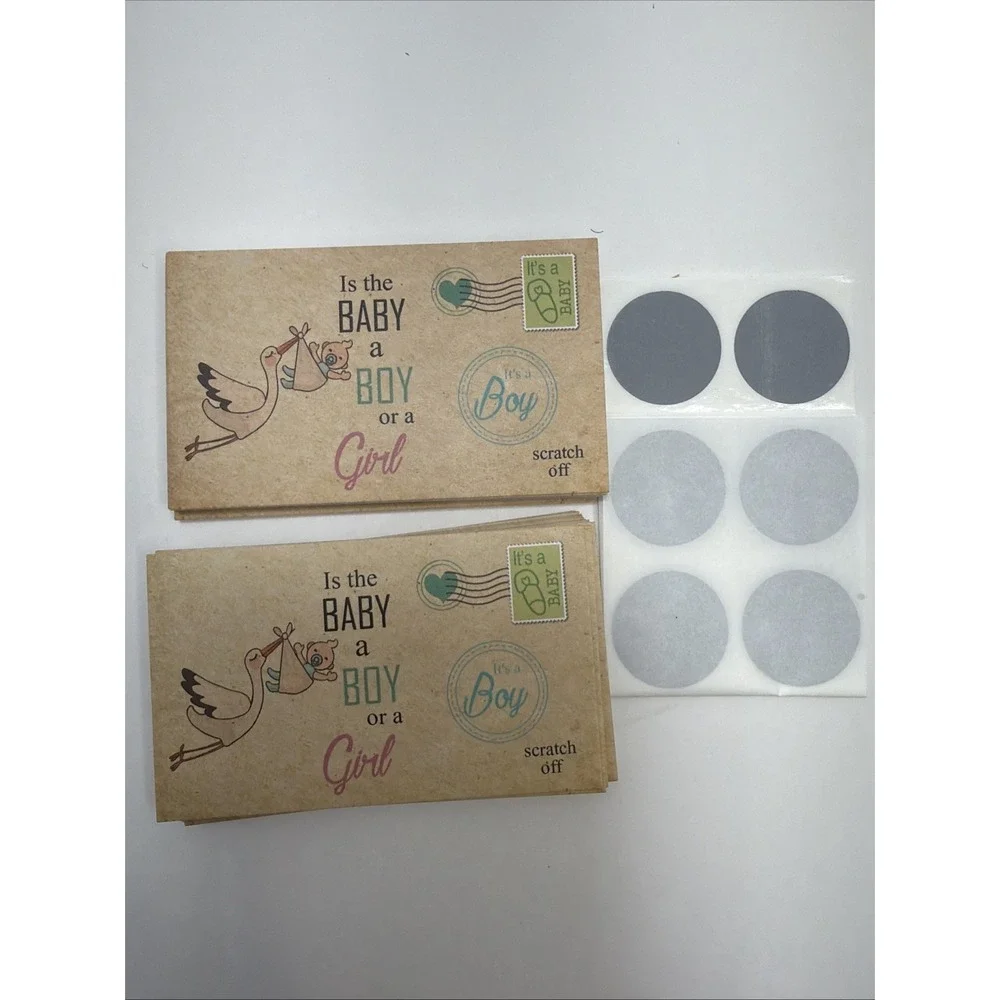 50 Baby Gender Reveal Party Scratch Off Card