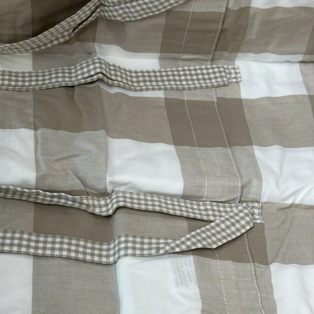 POTTERY BARN Buffalo Check Sham Beige Cotton One Pillowcase NWT