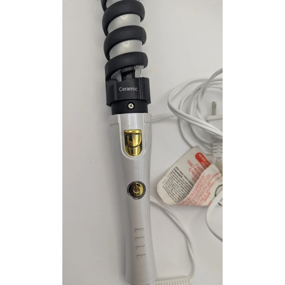 Elle Ceramic‎ Spiral Curling Iron EL8410-WHT White Gold 19mm-32mm Hair Stylist
