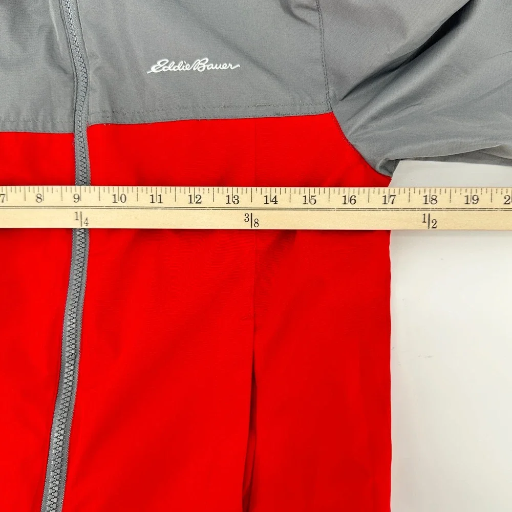 Eddie Bauer Kids Red Gray‎ Hooded Windbreaker Jacket Size S 7 8 Lightweight
