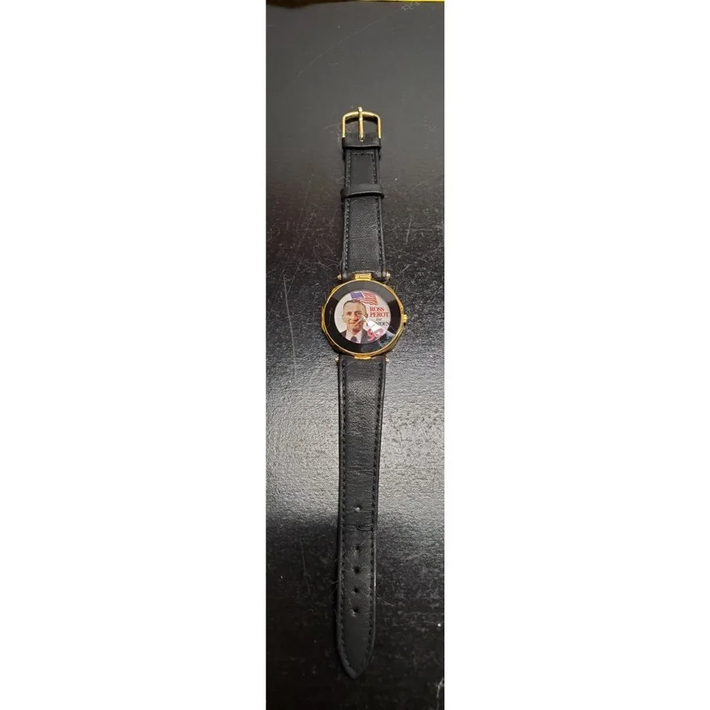 Vintage Ross Perot for President 92 wrist‎ watch - Untested - American Flag