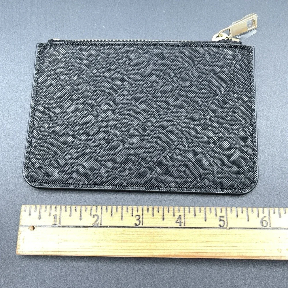 111SKIN Black Cosmetic Pouch Zip Travel Makeup Bag Textured Faux Leather