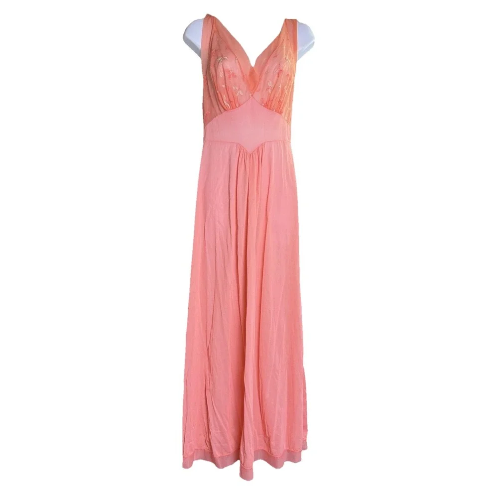 VTG Vanity‎ Fair Babydoll Nightgown Small Sheer Empire Waist Coquette Romantic