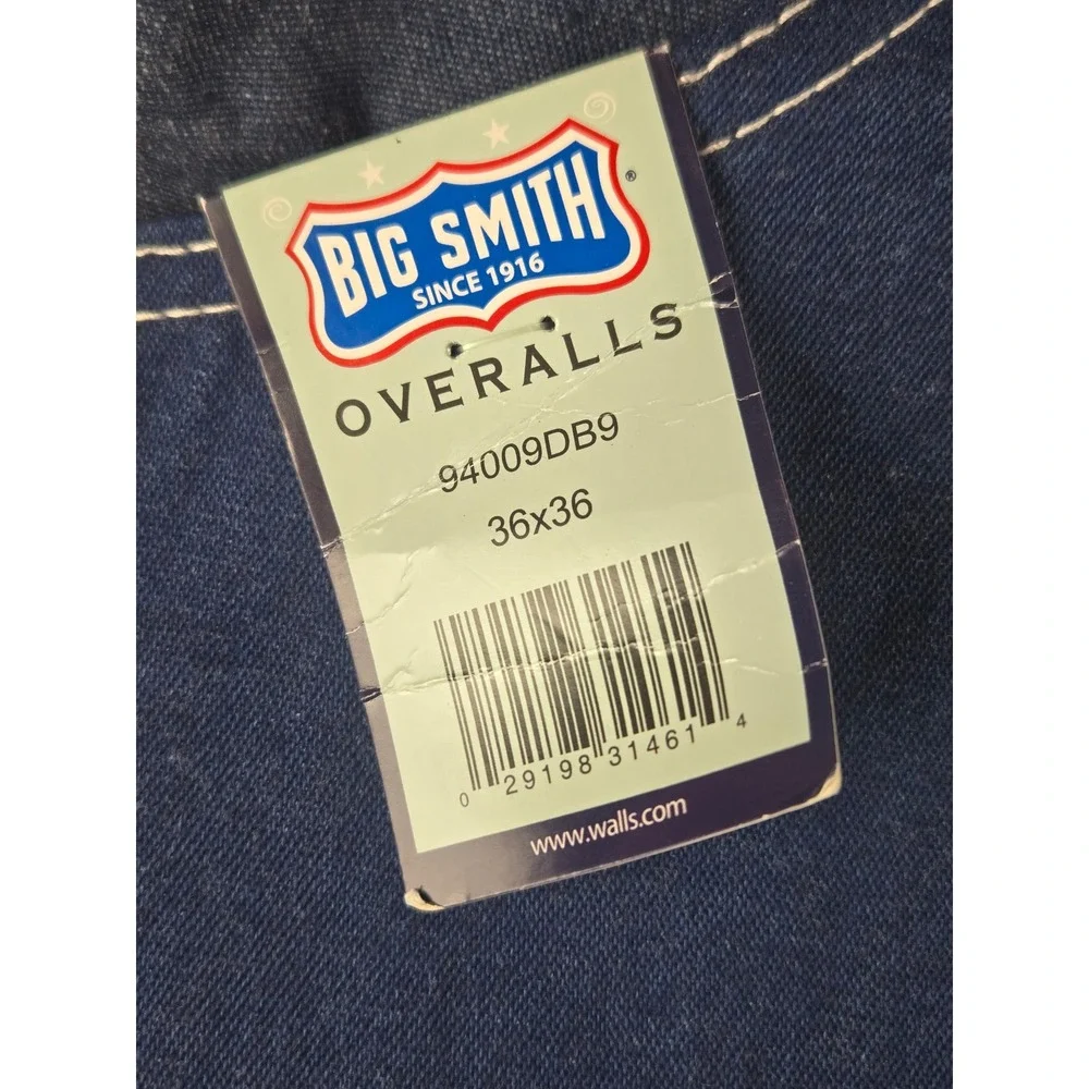 Big Smith Mens Denim Bib Overalls 36‎ x 36 Original Fit Blue