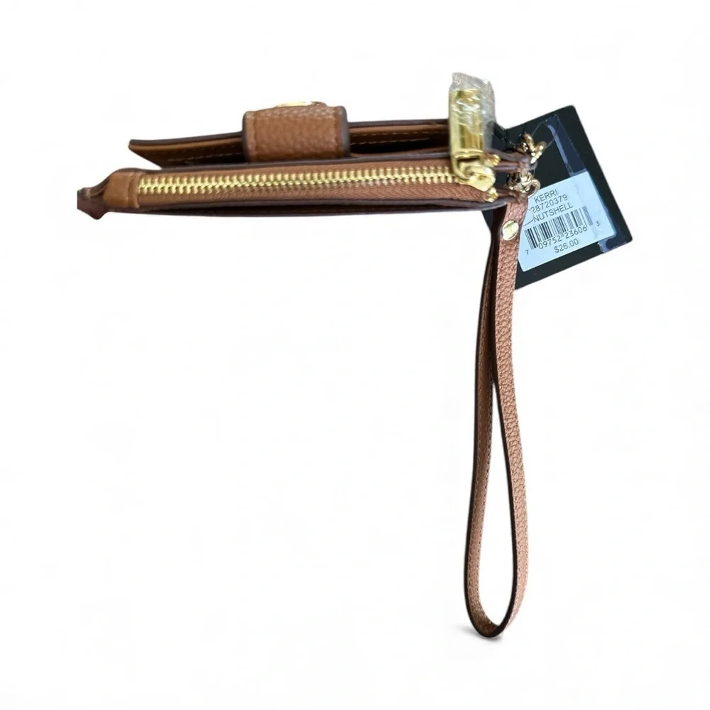 Nanette Lepore Leather Wristlet Wallet NWT Brown Card Holder Clutch