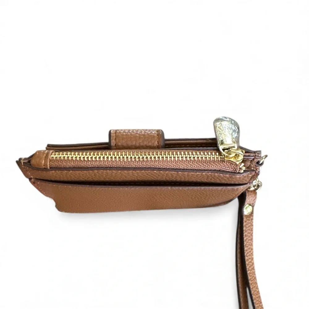 Nanette Lepore Leather Wristlet Wallet NWT Brown Card Holder Clutch
