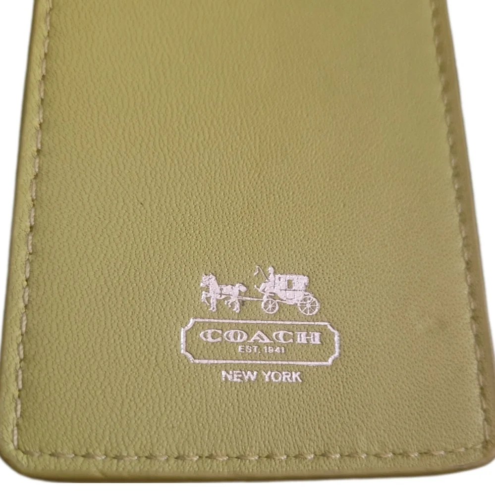 Coach Yellow/green Leather Luggage Tag
