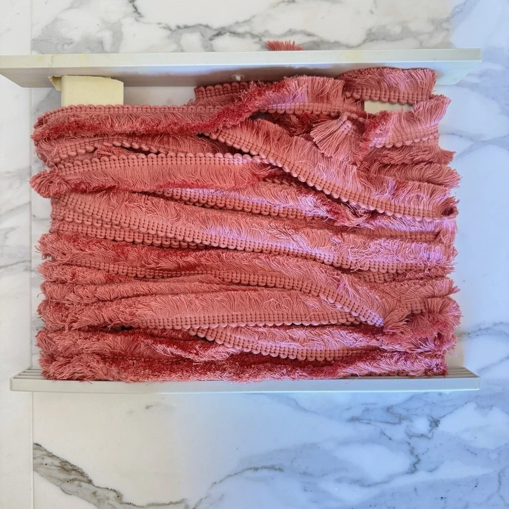 Vintage Conso‎ Trimmings Fringe Trim Dusty Rose Pink 50 FT Belk NOS #10435