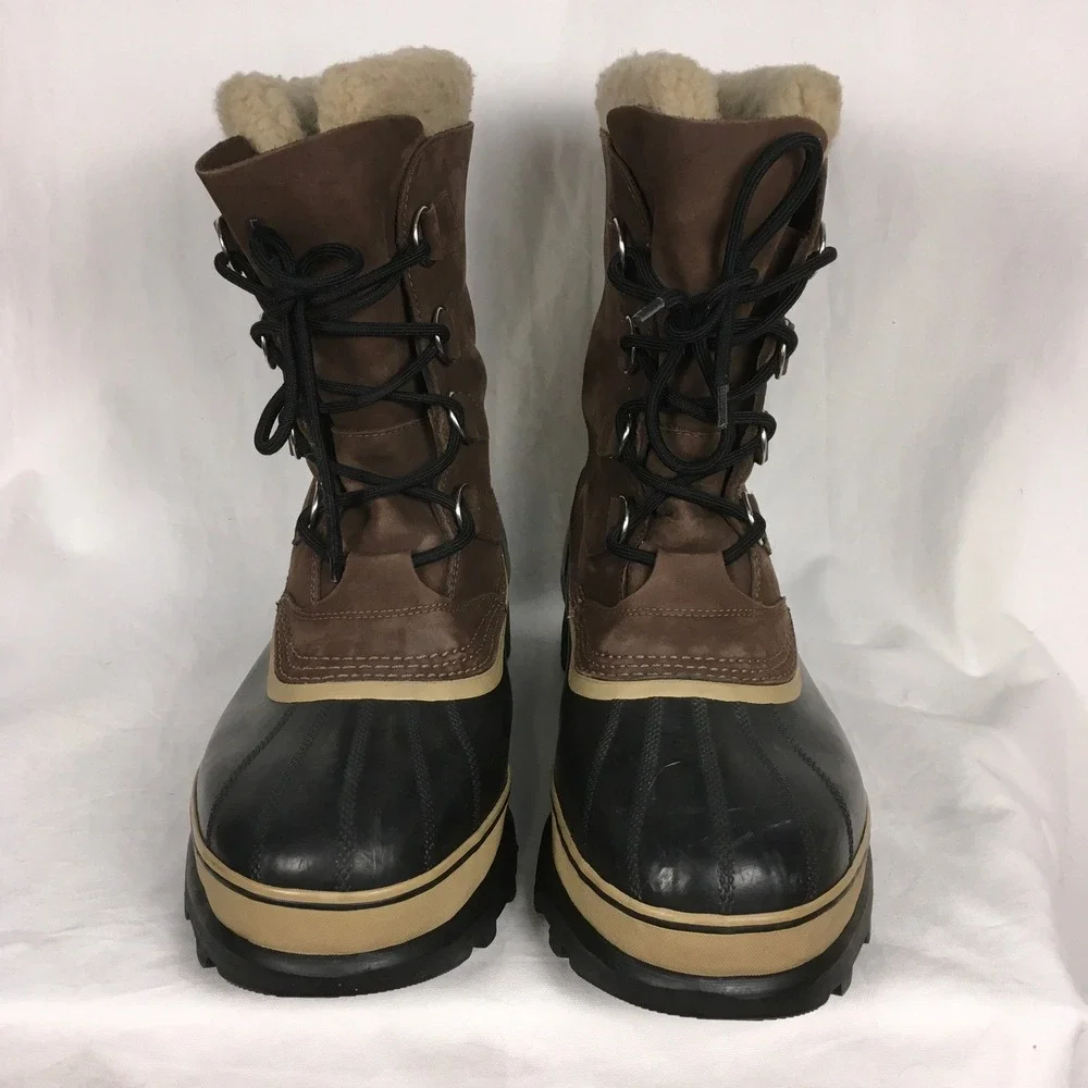 Sorel Caribou Men's‎ Snow Winter Boots Duck Leather Sherpa Lining Size 15