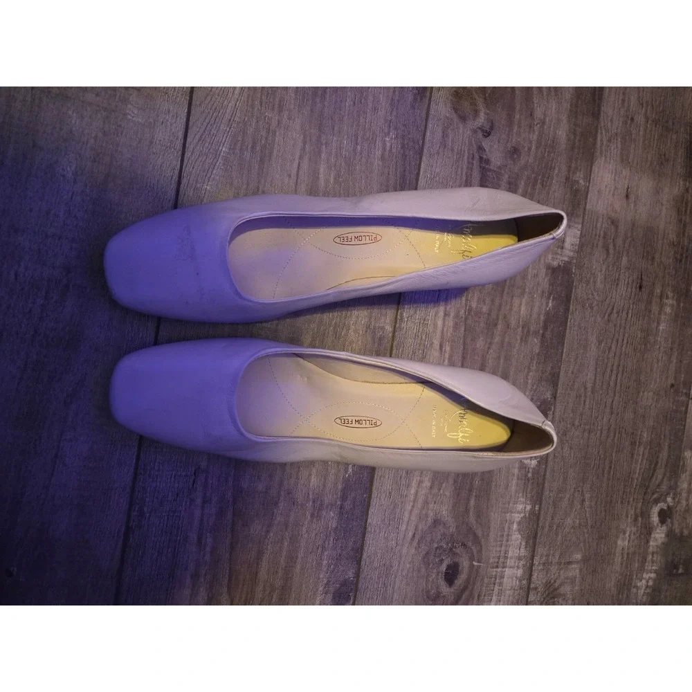 Amalfi by Rangoni Made In Italy Sven Leather Pump Square Toe in Beige Sz 11M
