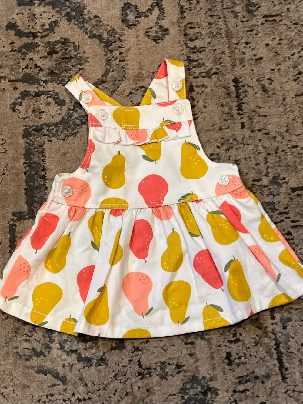 Carter's White Baby Sundress Top with Yellow & Coral Pears