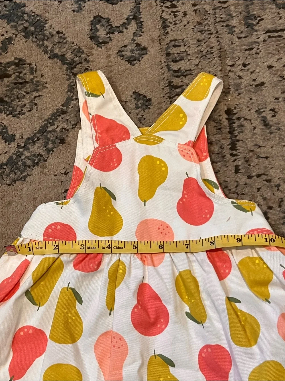 Carter's White Baby Sundress Top with Yellow & Coral Pears
