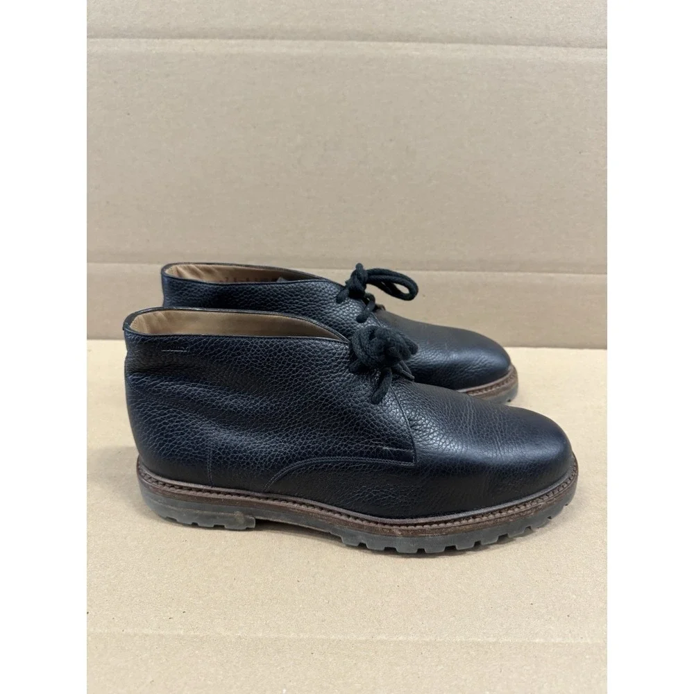 Bally‎ Pebbled Leather Gisdal Chukka Boots Men's Size 8D Black