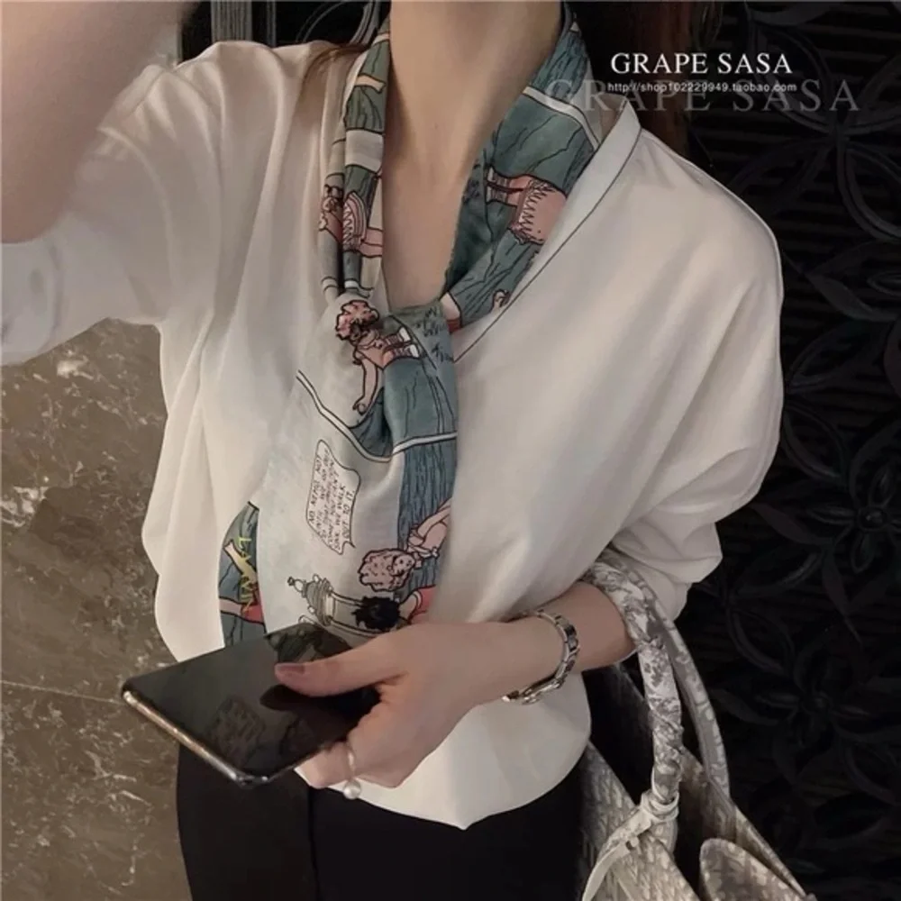 Women 100% Silk print Effervescent Silk Scarf