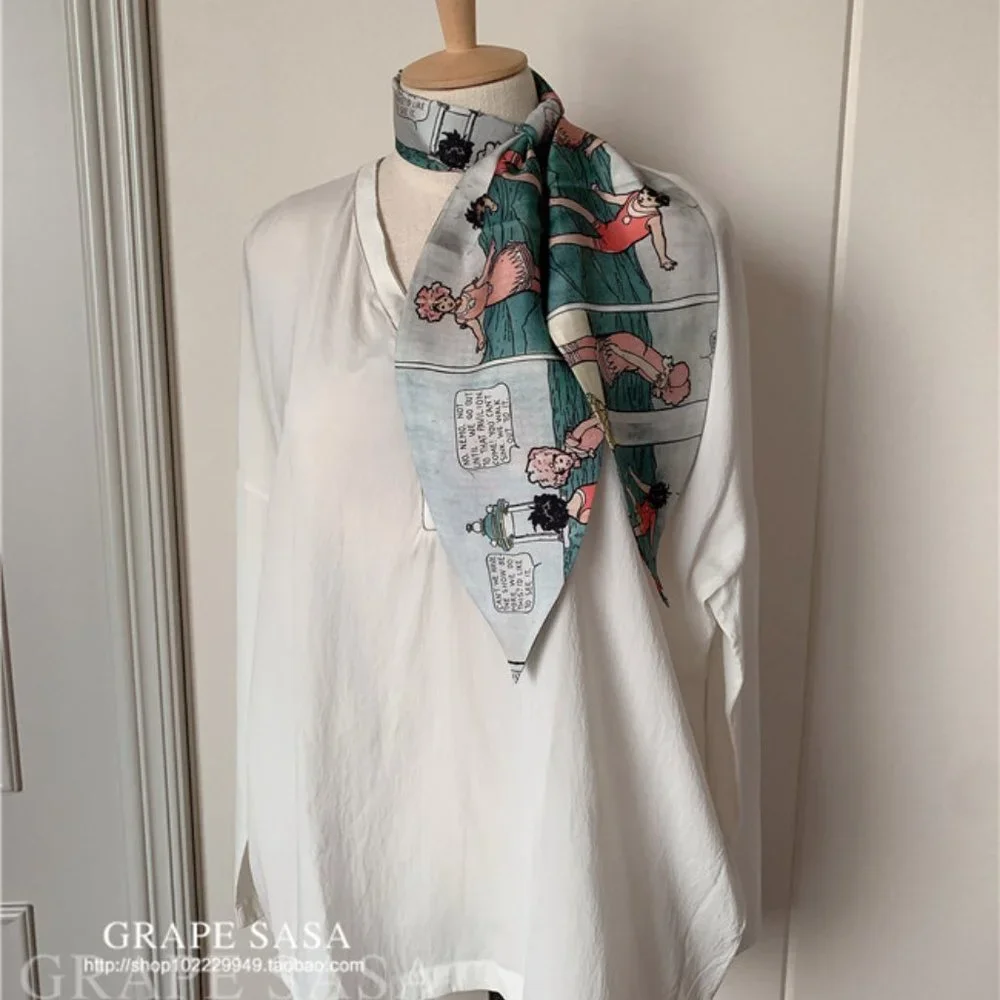 Women 100% Silk print Effervescent Silk Scarf