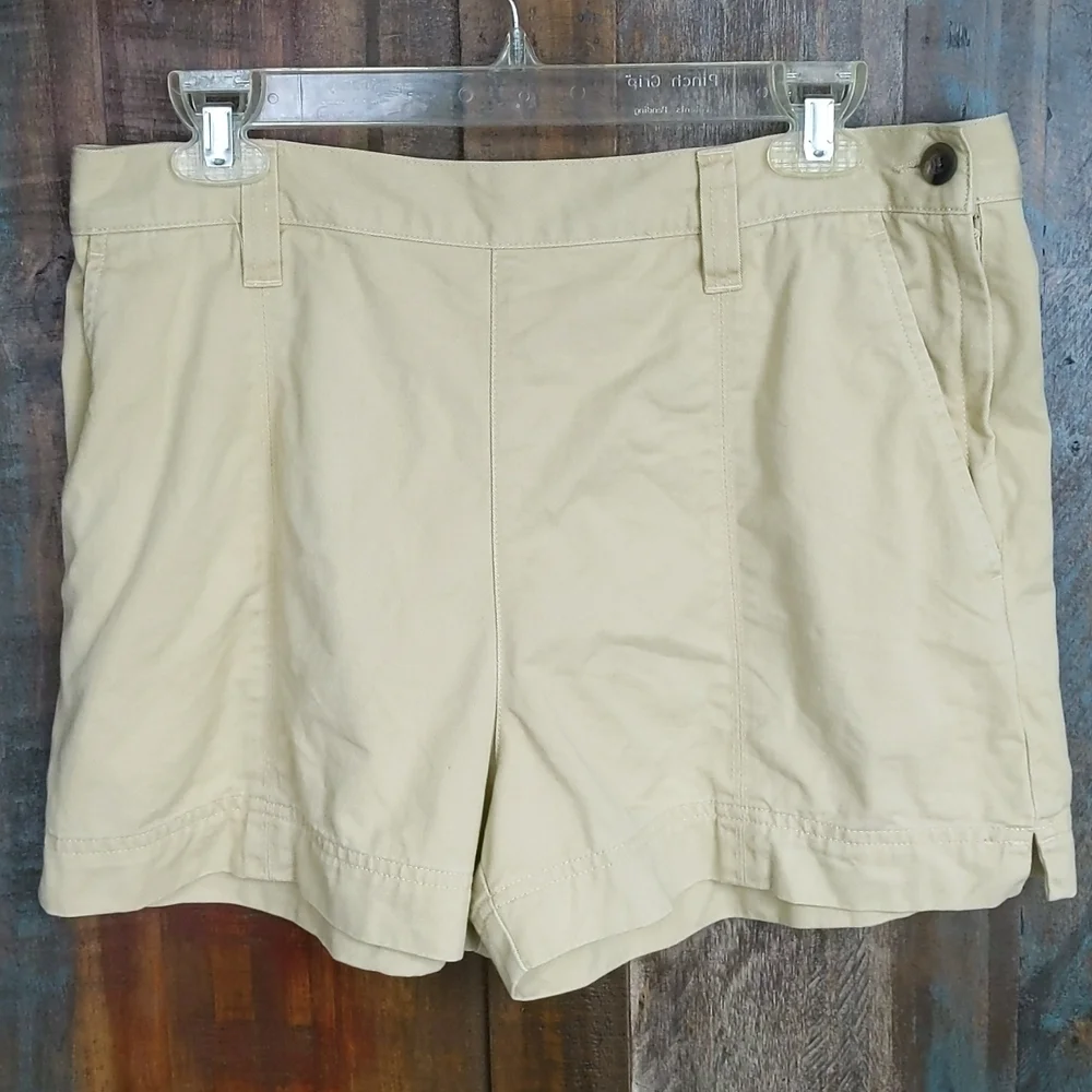 Abercrombie & Fitch Khaki Chino Shorts w/ Side Zipper - 12
