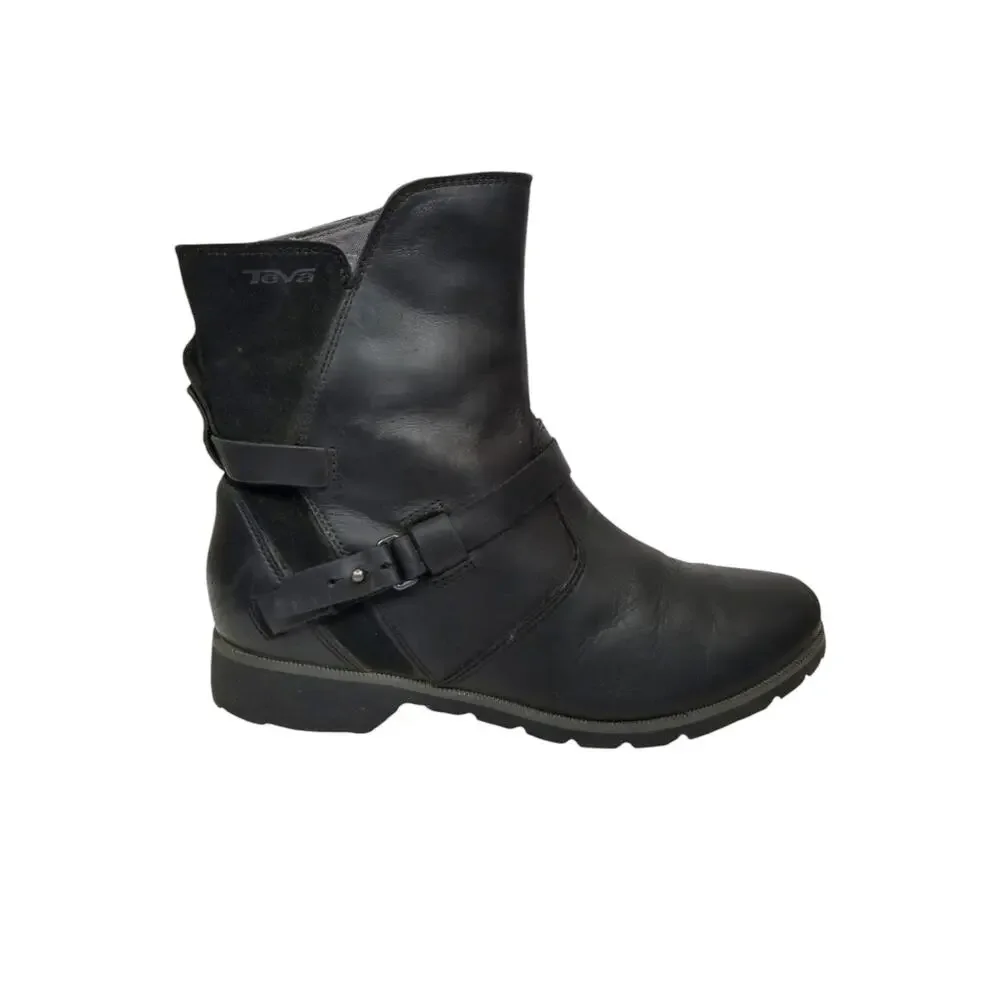 Teva De La Vina Women's Low Leather Waterproof Ankle Boot Side Zip Size 8