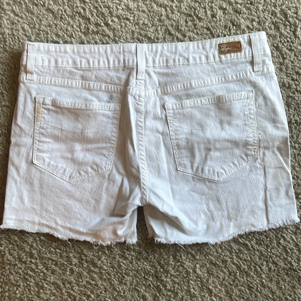 PAIGE White Denim Jean Shorts